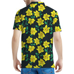 Drawing Daffodil Flower Pattern Print Men's Polo Shirt