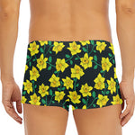 Drawing Daffodil Flower Pattern Print Men's Short Boxer Briefs