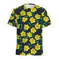 Drawing Daffodil Flower Pattern Print Men's Athletic T-Shirt