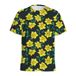 Drawing Daffodil Flower Pattern Print Men's Sports T-Shirt