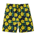 Drawing Daffodil Flower Pattern Print Men's Swim Trunks