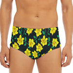 Drawing Daffodil Flower Pattern Print Men's Triangle Swim Briefs