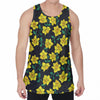 Drawing Daffodil Flower Pattern Print Men's Velvet Tank Top