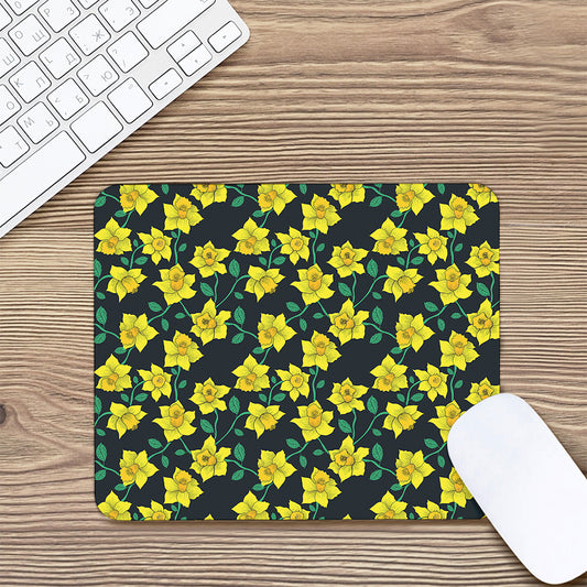 Drawing Daffodil Flower Pattern Print Mouse Pad