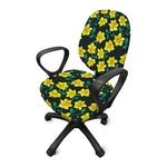 Drawing Daffodil Flower Pattern Print Office Chair Cover
