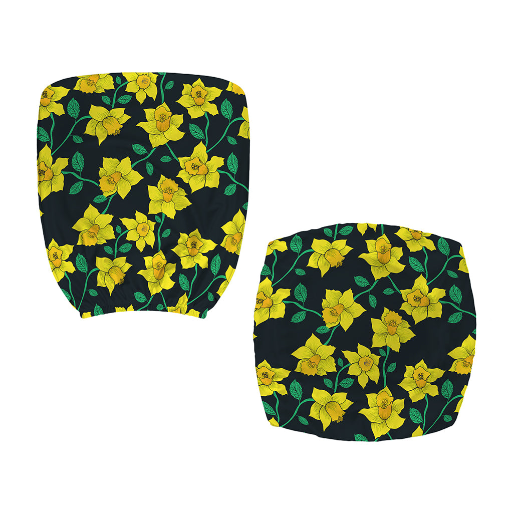 Drawing Daffodil Flower Pattern Print Office Chair Cover