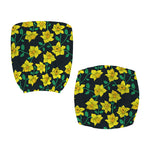 Drawing Daffodil Flower Pattern Print Office Chair Cover