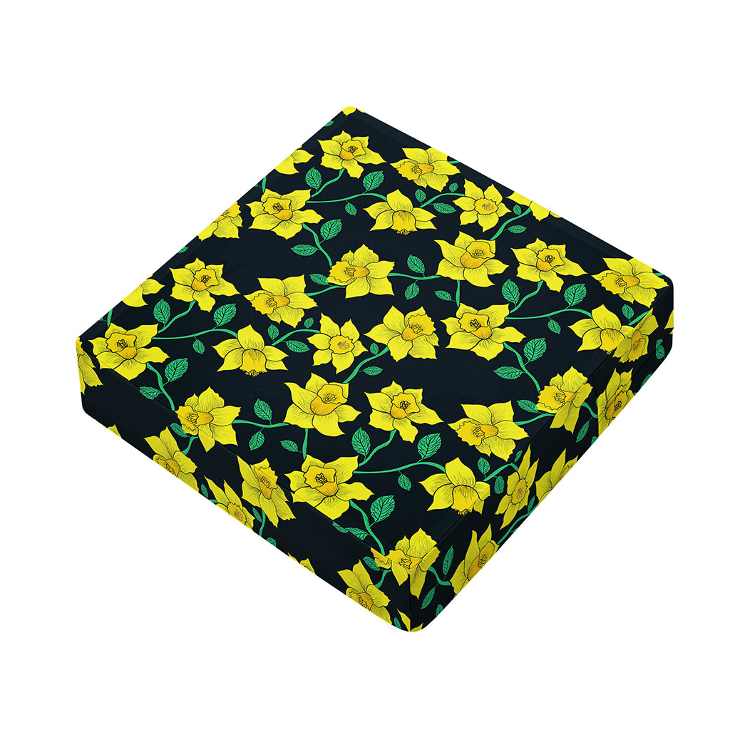 Drawing Daffodil Flower Pattern Print Outdoor Seat Cushion Cover