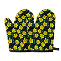 Drawing Daffodil Flower Pattern Print Oven Mitts