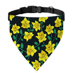 Drawing Daffodil Flower Pattern Print Over The Collar Dog Bandana