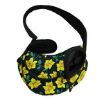 Drawing Daffodil Flower Pattern Print Pet Sling Carrier