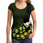 Drawing Daffodil Flower Pattern Print Pet Sling Carrier