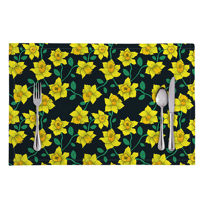 Drawing Daffodil Flower Pattern Print Placemat