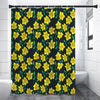 Drawing Daffodil Flower Pattern Print Premium Shower Curtain