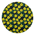 Drawing Daffodil Flower Pattern Print Round Blanket