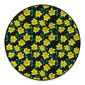 Drawing Daffodil Flower Pattern Print Round Floor Mat