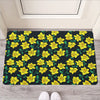 Drawing Daffodil Flower Pattern Print Rubber Doormat