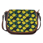 Drawing Daffodil Flower Pattern Print Saddle Bag