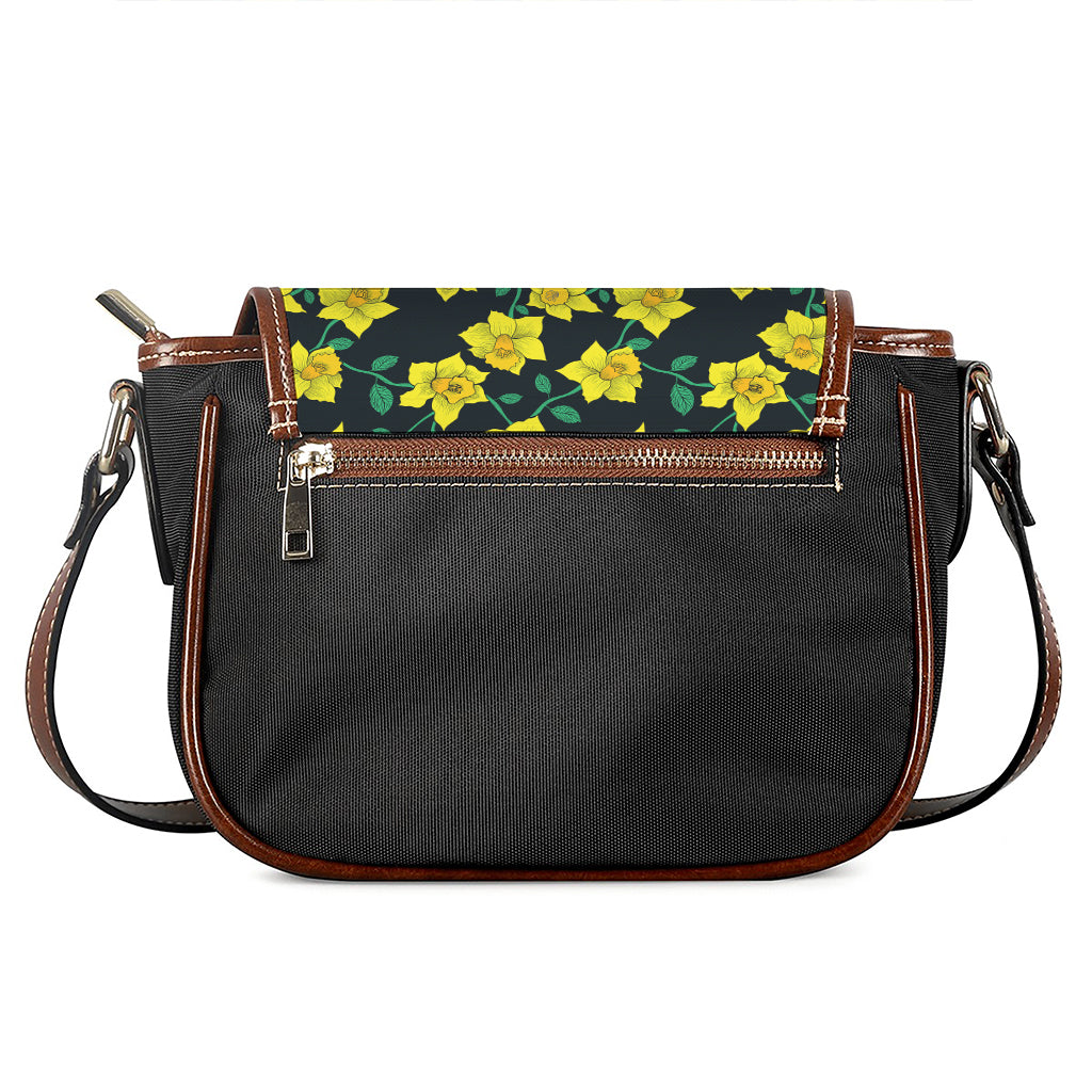 Drawing Daffodil Flower Pattern Print Saddle Bag