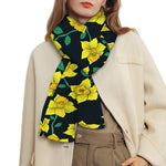 Drawing Daffodil Flower Pattern Print Scarf