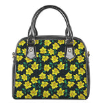 Drawing Daffodil Flower Pattern Print Shoulder Handbag