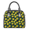 Drawing Daffodil Flower Pattern Print Shoulder Handbag