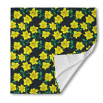 Drawing Daffodil Flower Pattern Print Silk Bandana