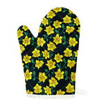 Drawing Daffodil Flower Pattern Print Single Oven Mitt