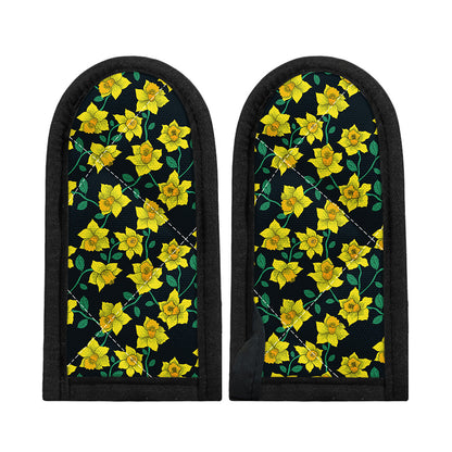 Drawing Daffodil Flower Pattern Print Skillet Handle Cover