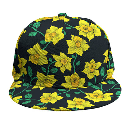 Drawing Daffodil Flower Pattern Print Snapback Cap