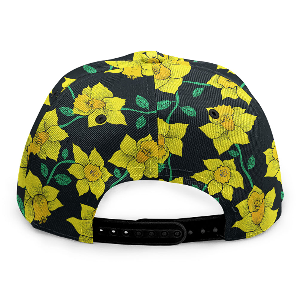 Drawing Daffodil Flower Pattern Print Snapback Cap