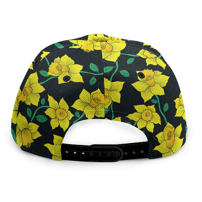 Drawing Daffodil Flower Pattern Print Snapback Cap