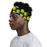 Drawing Daffodil Flower Pattern Print Sports Headband
