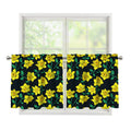 Drawing Daffodil Flower Pattern Print Tier Curtains