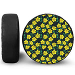 Drawing Daffodil Flower Pattern Print Tire Cover