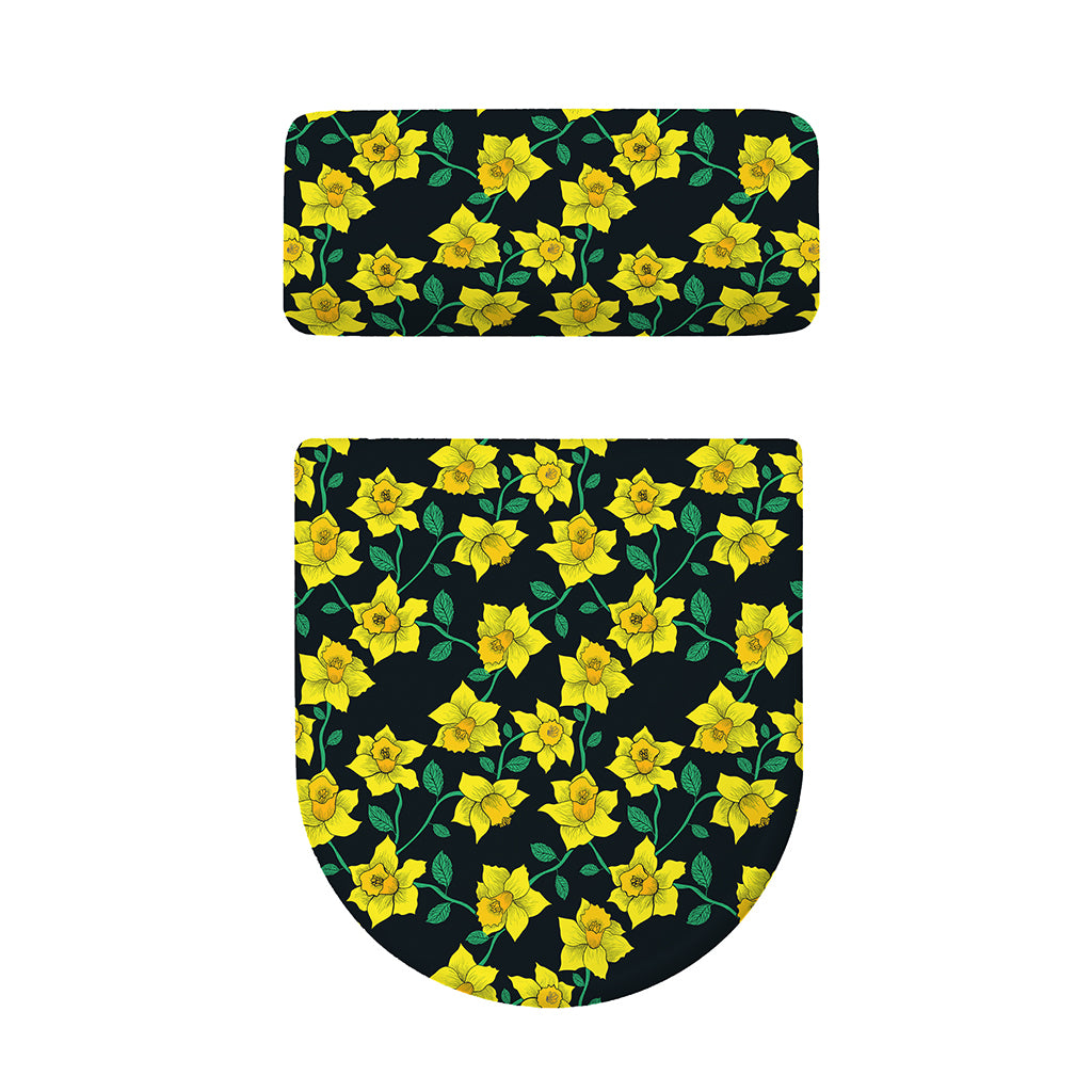 Drawing Daffodil Flower Pattern Print Toilet Lid And Tank Cover Set