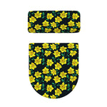 Drawing Daffodil Flower Pattern Print Toilet Lid And Tank Cover Set