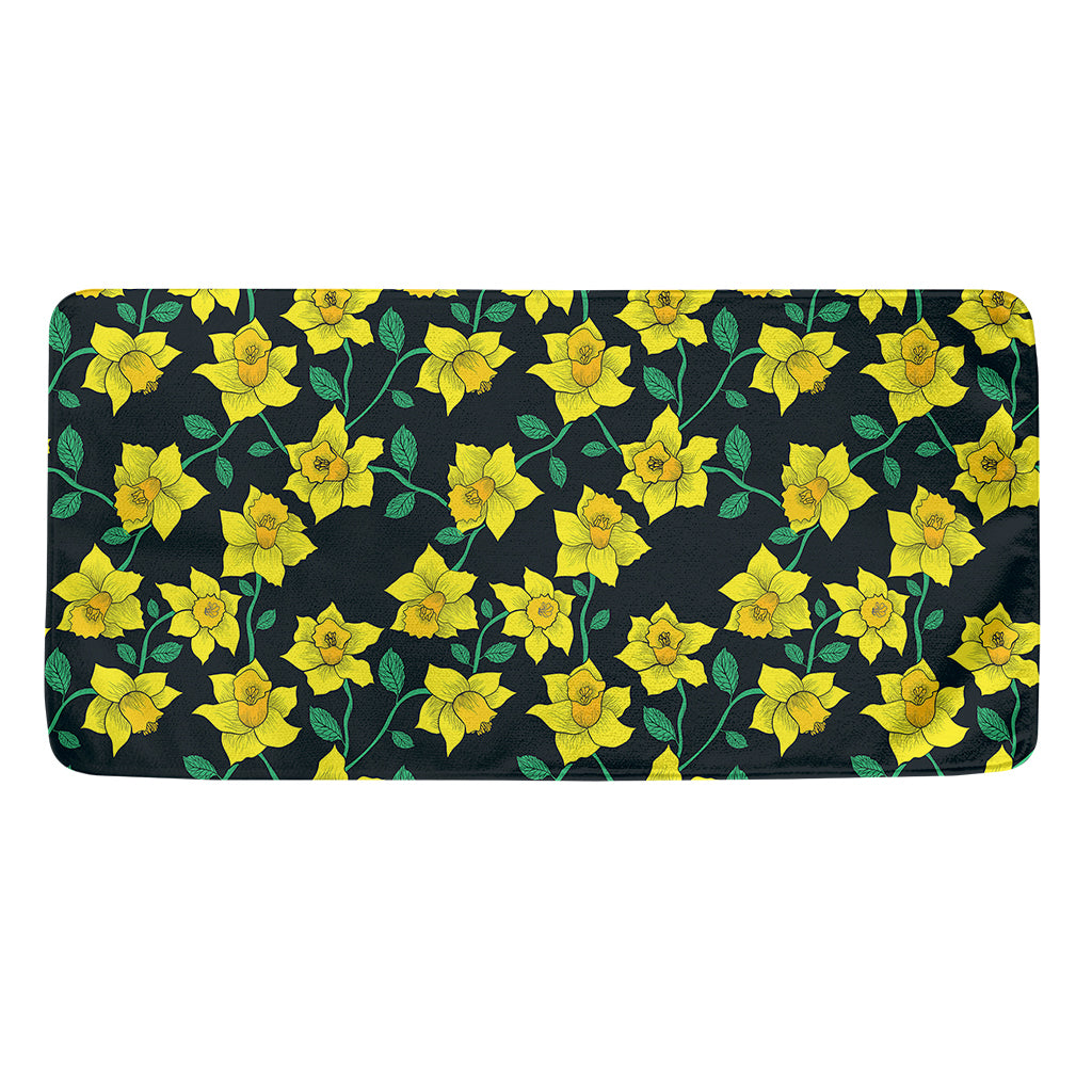 Drawing Daffodil Flower Pattern Print Towel