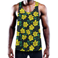 Drawing Daffodil Flower Pattern Print Men's Workout Tank Top