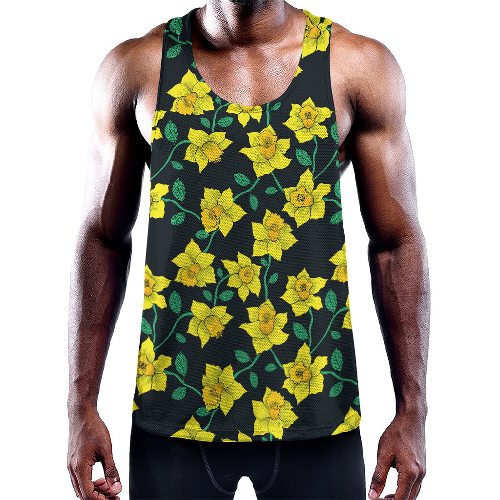 Drawing Daffodil Flower Pattern Print Training Tank Top