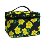 Drawing Daffodil Flower Pattern Print Travel Makeup Bag