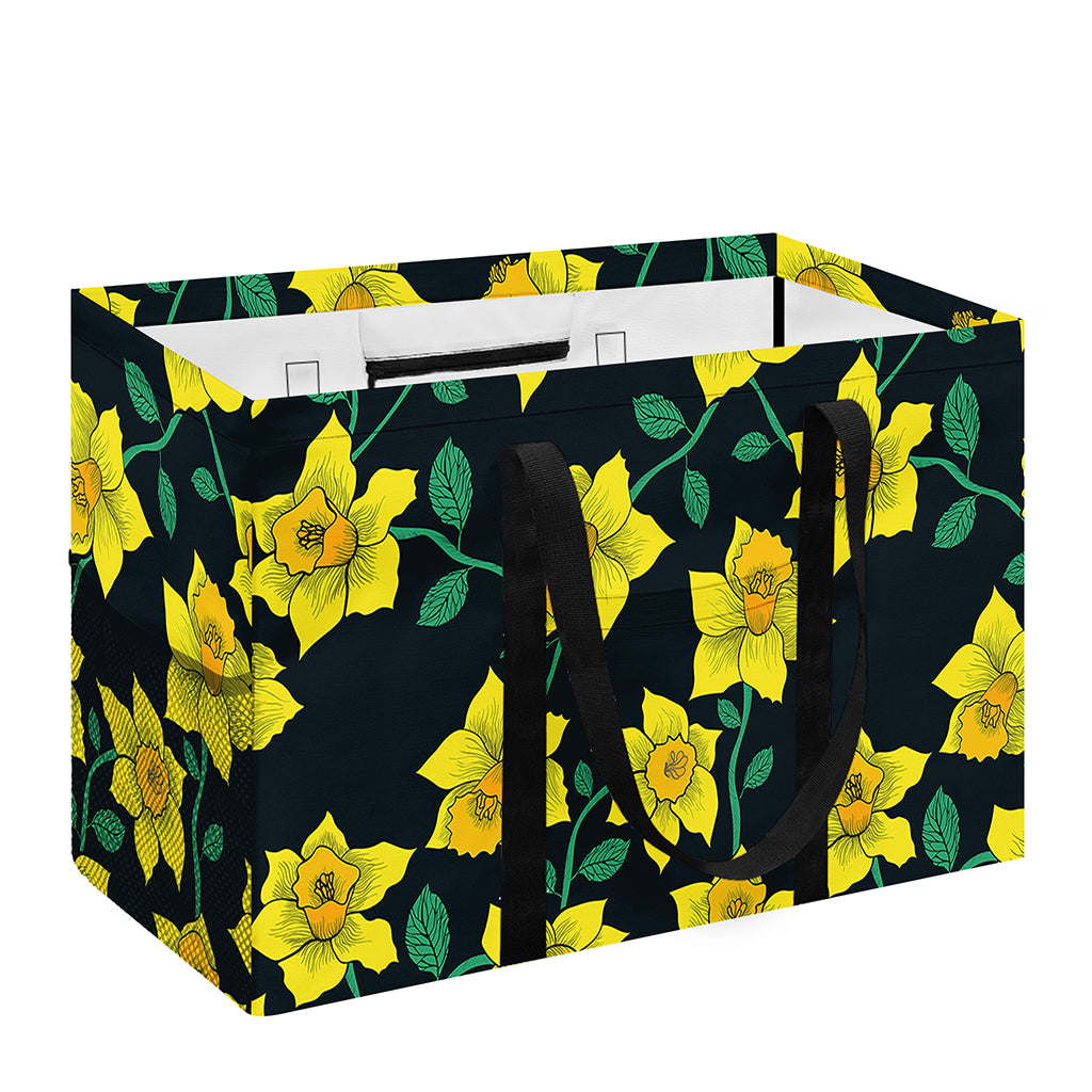 Drawing Daffodil Flower Pattern Print Utility Tote Bag