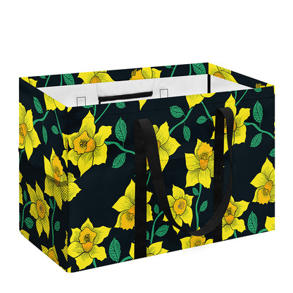 Drawing Daffodil Flower Pattern Print Utility Tote Bag