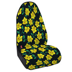 Drawing Daffodil Flower Pattern Print Waterproof Car Seat Cover
