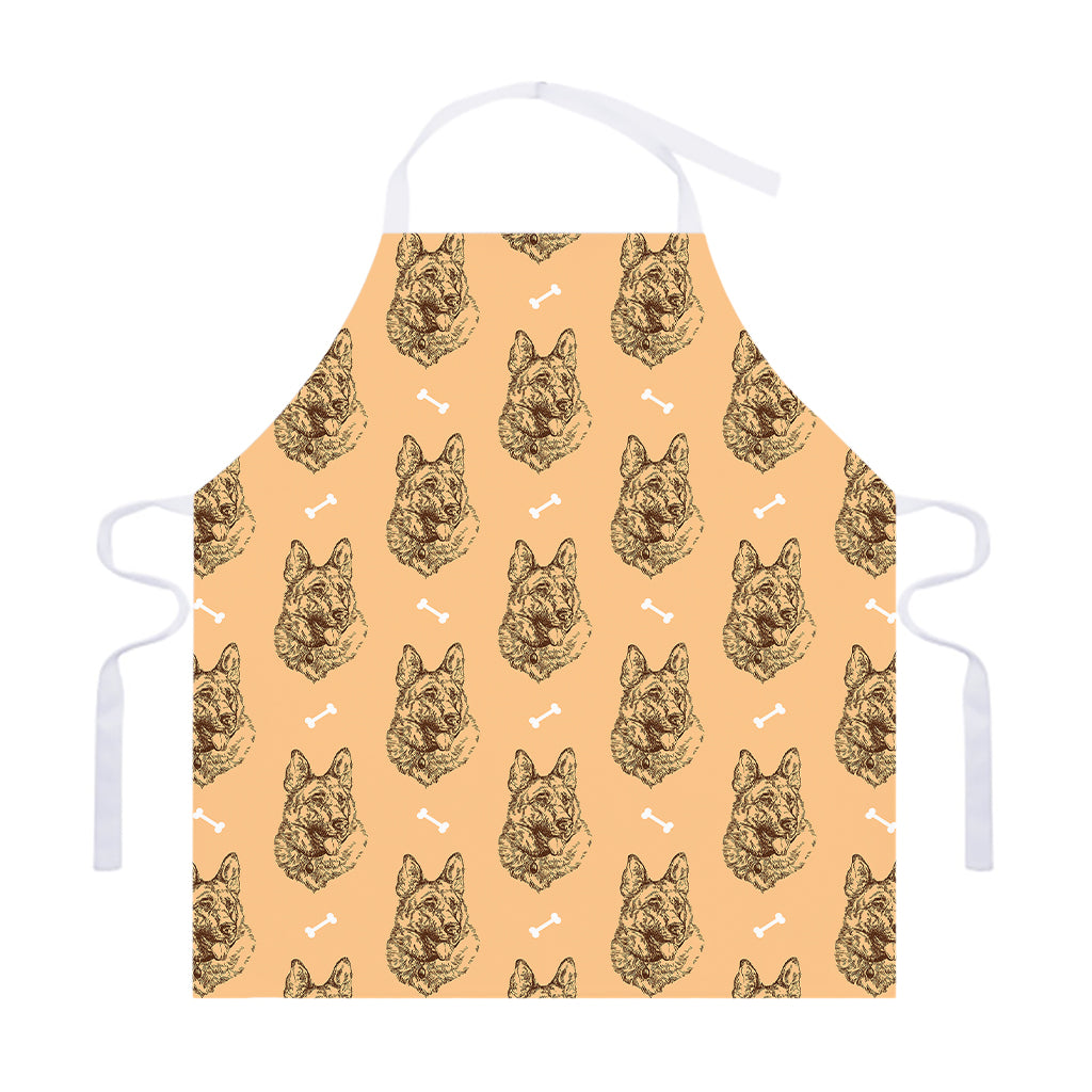 Drawing German Shepherd Pattern Print Adjustable Apron
