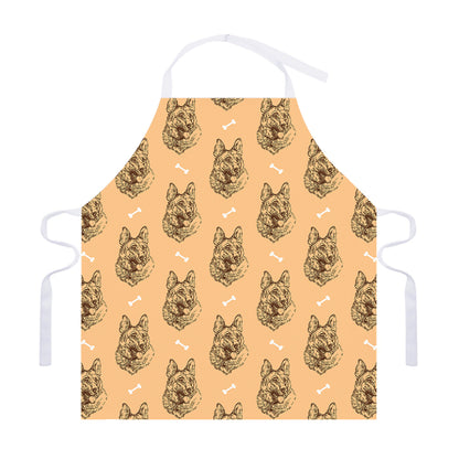 Drawing German Shepherd Pattern Print Adjustable Apron