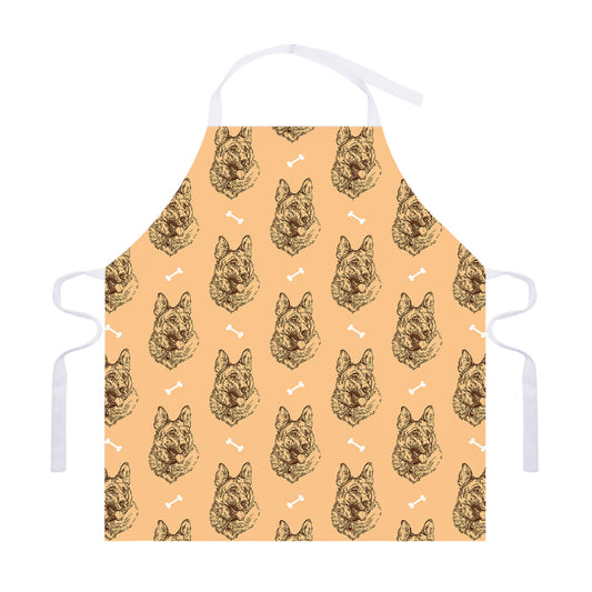 Drawing German Shepherd Pattern Print Adjustable Apron