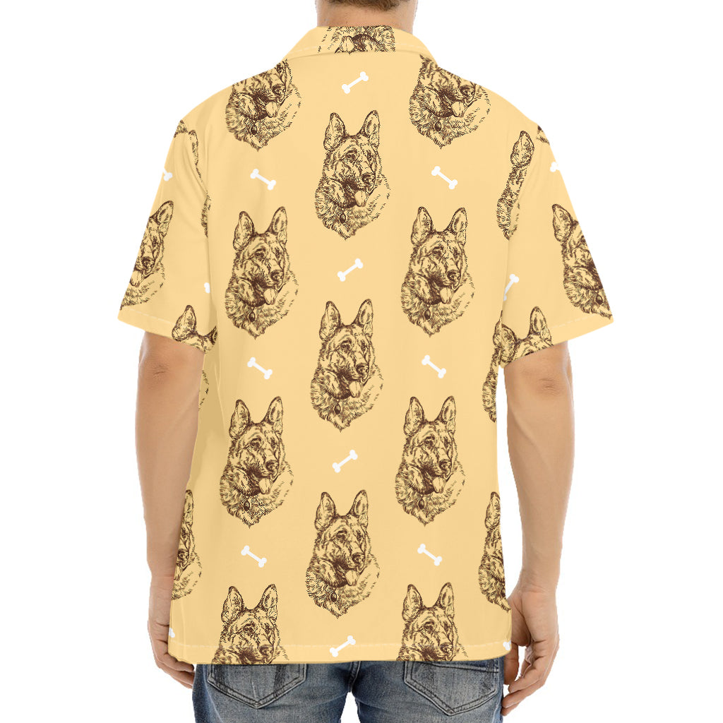 Drawing German Shepherd Pattern Print Aloha Shirt