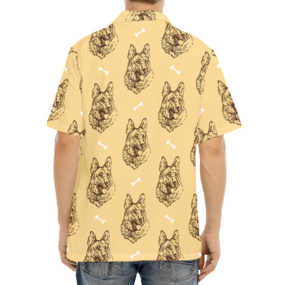 Drawing German Shepherd Pattern Print Aloha Shirt
