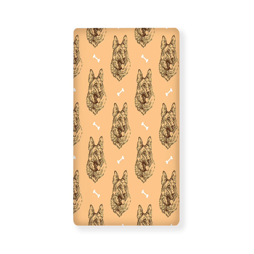 Drawing German Shepherd Pattern Print Baby Crib Sheet